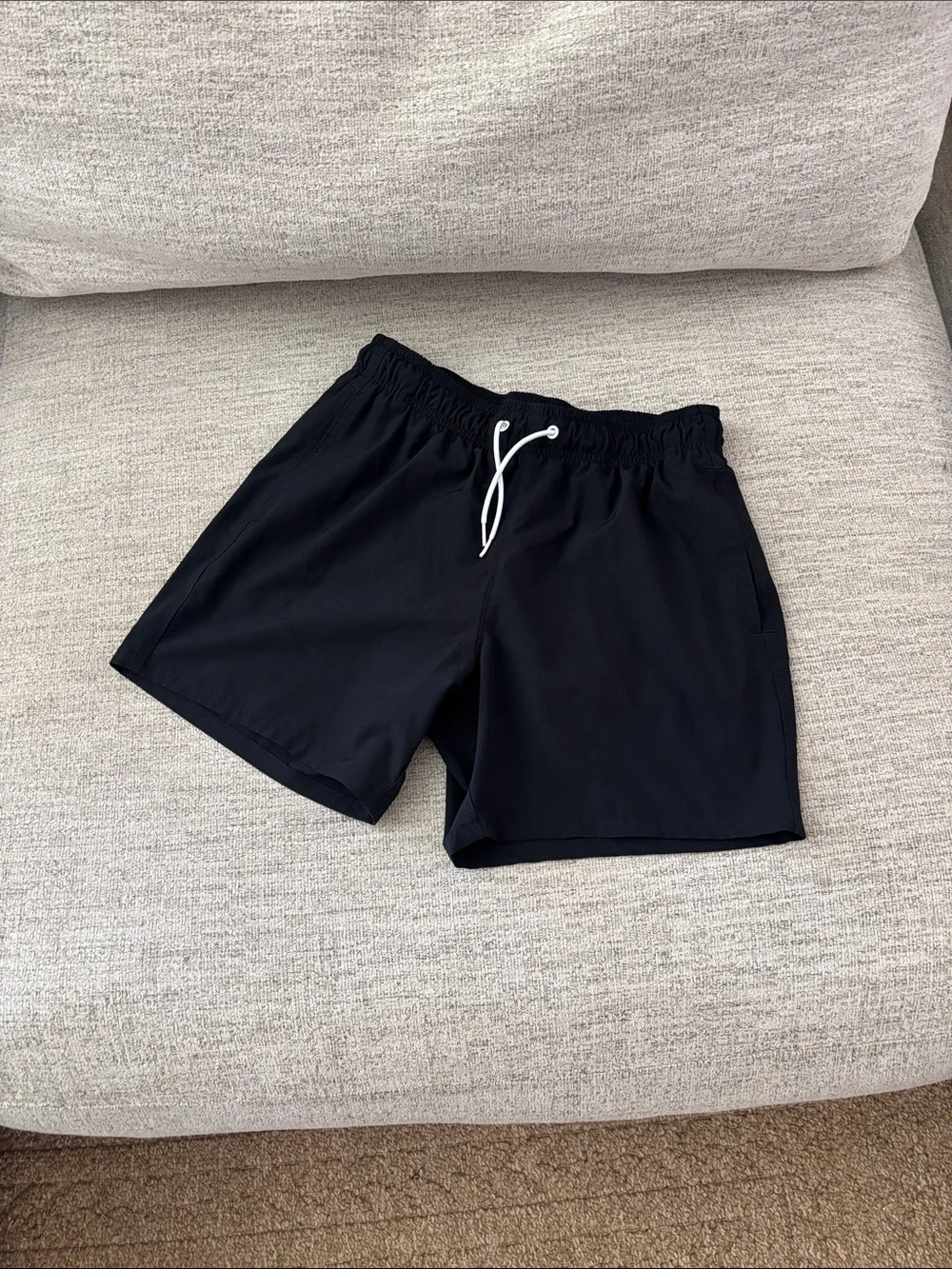 Hollister Black Athletic Drawstring Shorts with White Cord